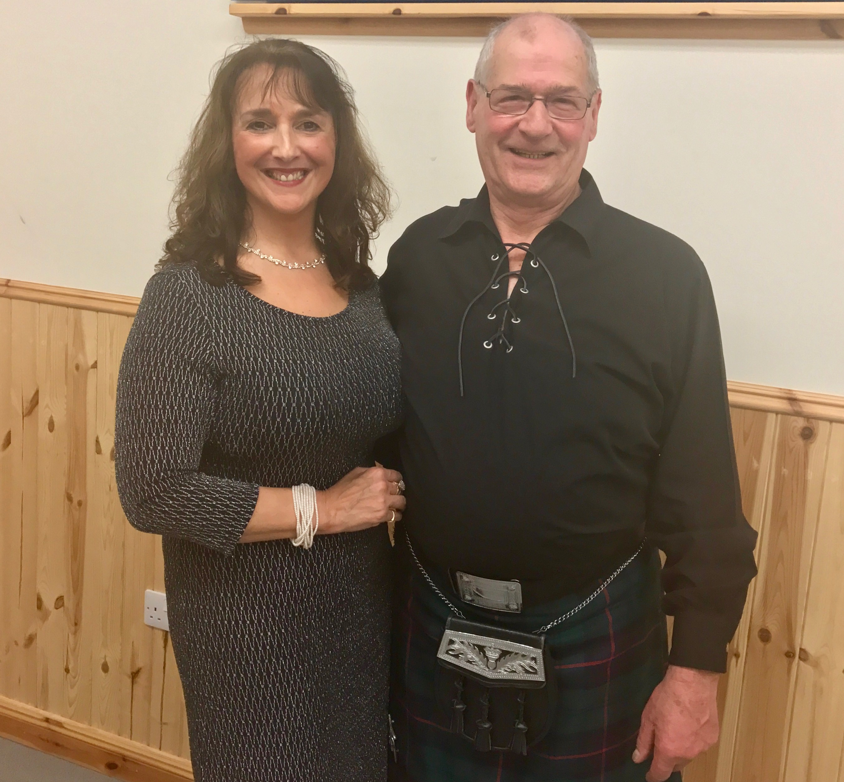 Pictured with Normas Masson, Chairman of Daviot Burns' Supper.